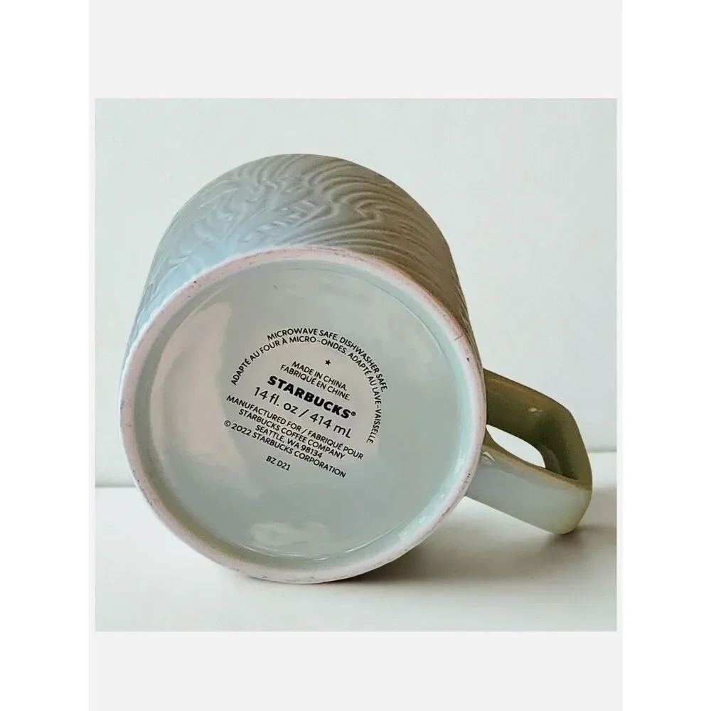Starbucks Mint Green Siren Mermaid Tail Textured Ceramic Collectible  Coffee Mug